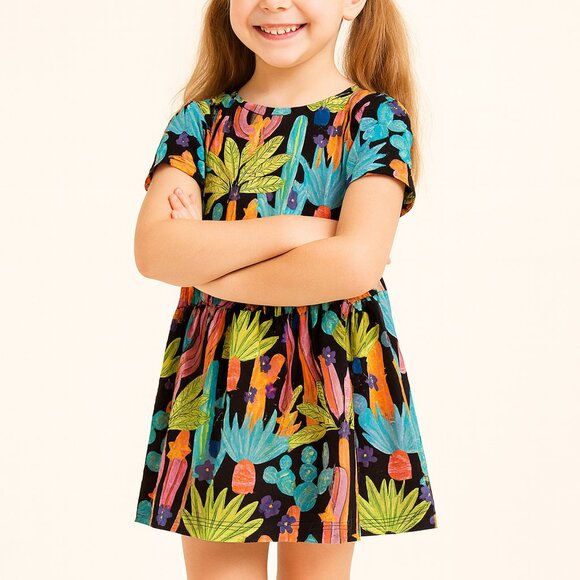 Colorful Tropical Print Dress - Picture 1 of 3